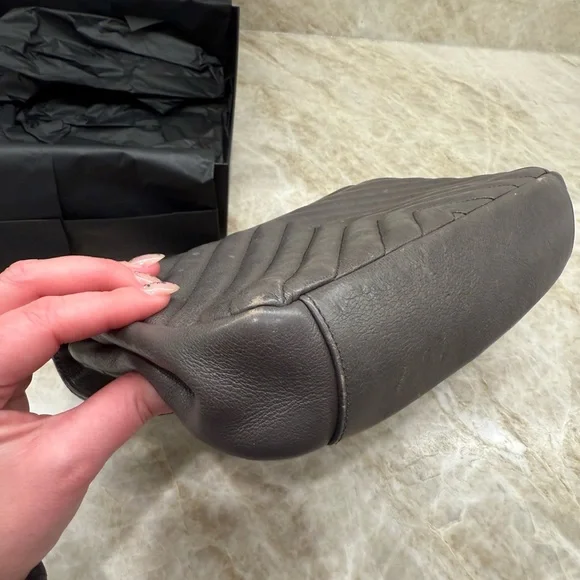 Saint Laurent Metallic Gray Quilted Shoulder Bag - Picture 5 of 9